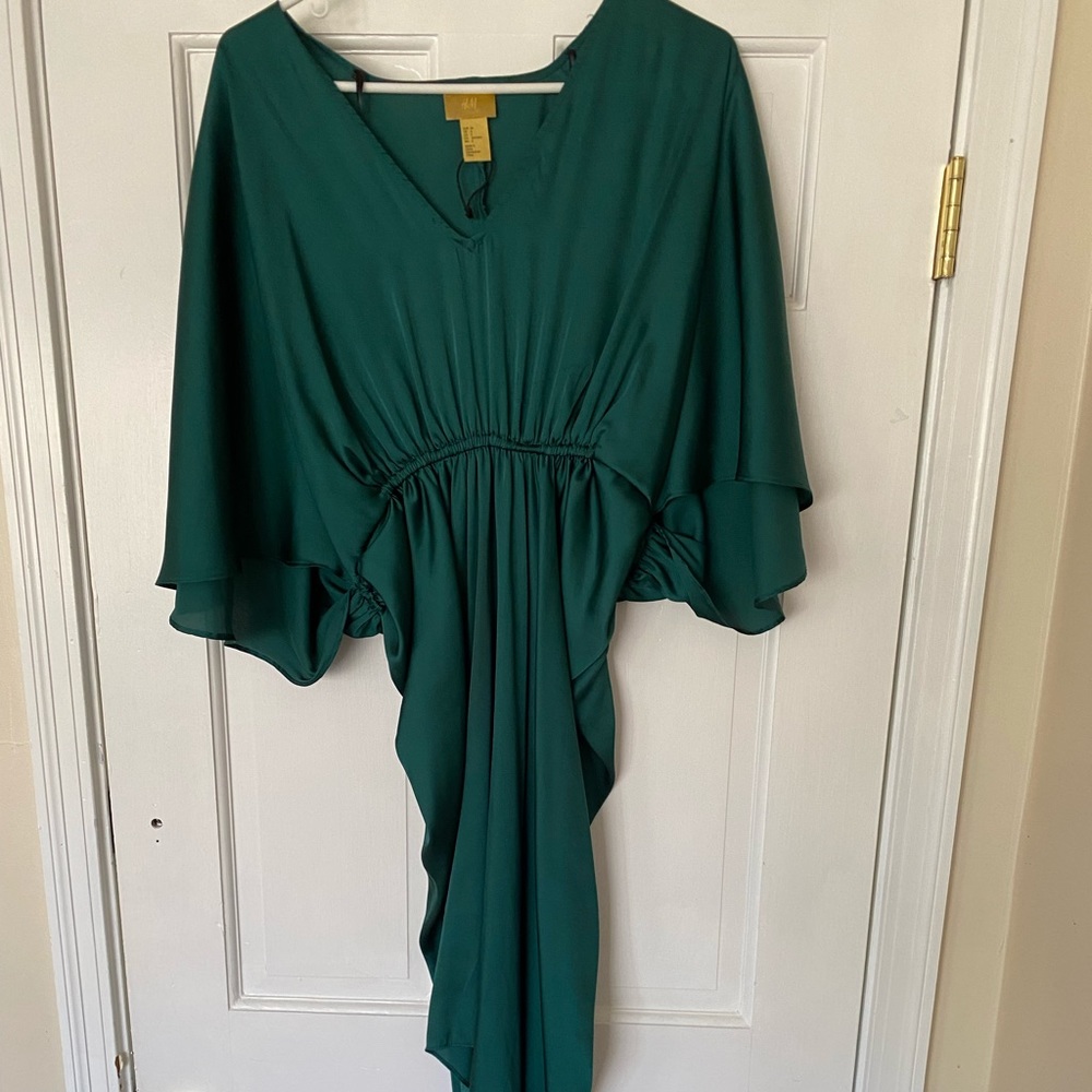 Hm green silky dress.